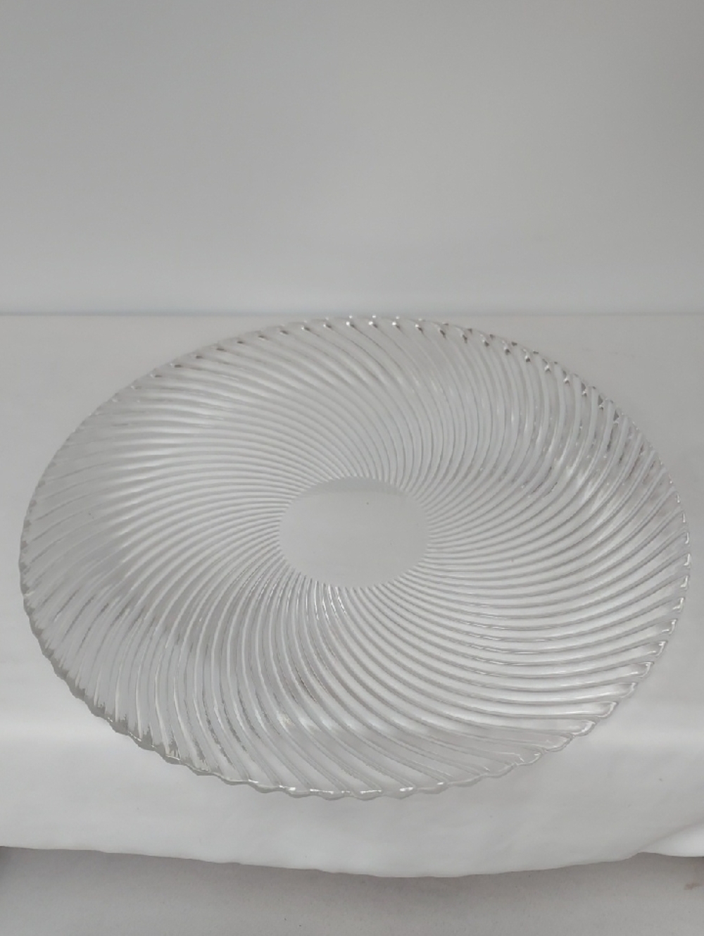 Vintage Tiffany & Co Josef Riedel Clear Crystal Swirl Pattern Plate